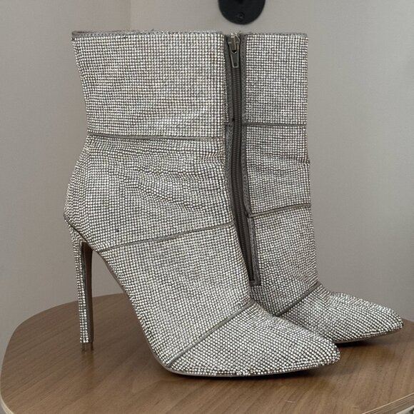 Steve Madden Winona Rhinestone Mid-Calf Booties size 7.5 fits like 7 - Picture 1 of 6